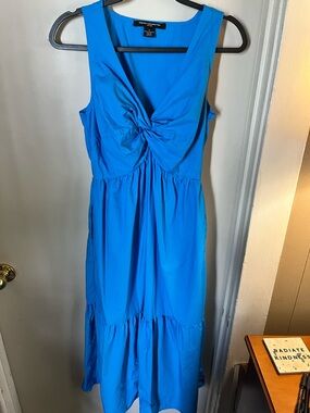 French Connection Bright Blue Twist-Front Maxi Dress Size Small